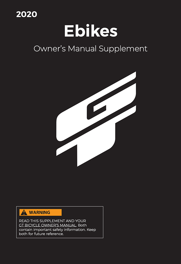 2020 GT Ebike Owner's Manual